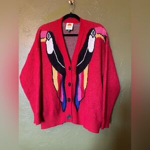 FARM Rio Toucan Red Cardigan XS